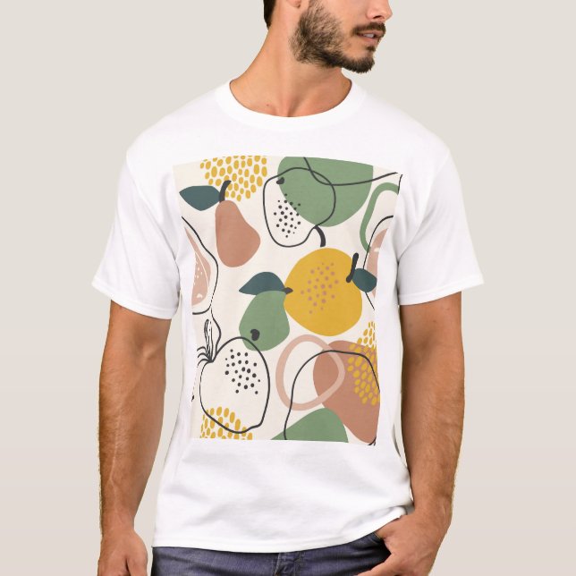 Camiseta Manzanas: Patrón Vintage. (Anverso)