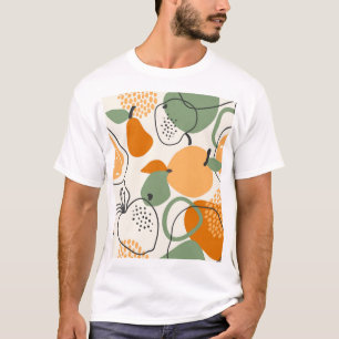 Camiseta Manzanas, peras: patrón vintage sin costuras.