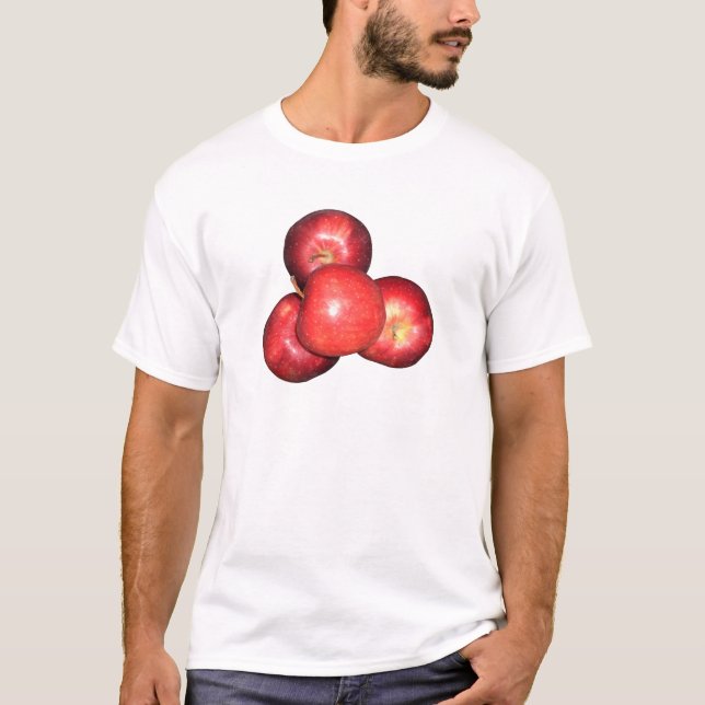 Camiseta Manzanas rojas dulces y cristales - Impresión de f (Anverso)