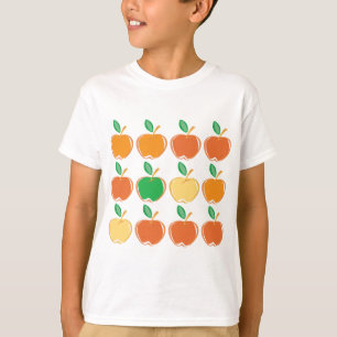Camiseta Manzanas verdes, rojas, amarillas y anaranjadas