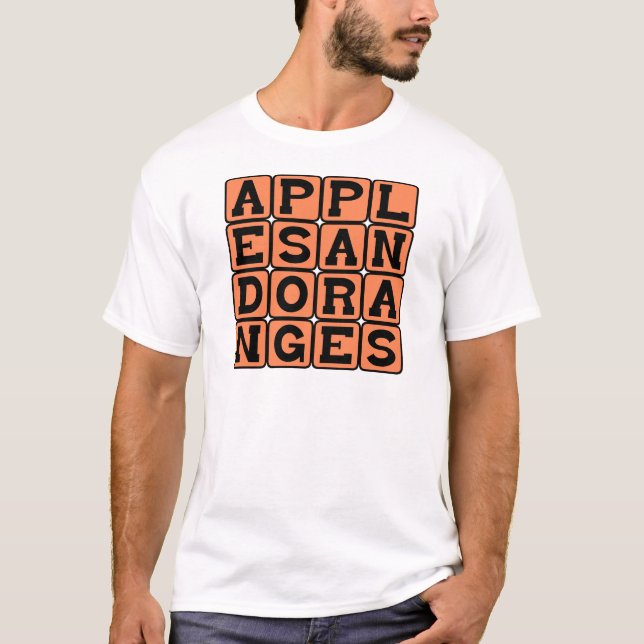 Camiseta Manzanas y Naranjas, Comparación (Anverso)