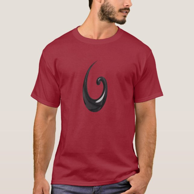 Camiseta Maori-Fish Hook-obsidian (Anverso)