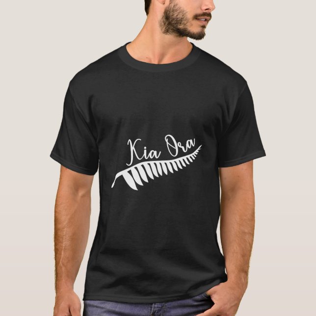 Camiseta Maori Kia Ora Plata Fern Tatuaje Tribal Nueva Zela (Anverso)