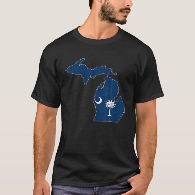Camiseta MAP DEL ESTADO MICHIGAN EN EL SUR DE CAROLINA La b (Anverso)