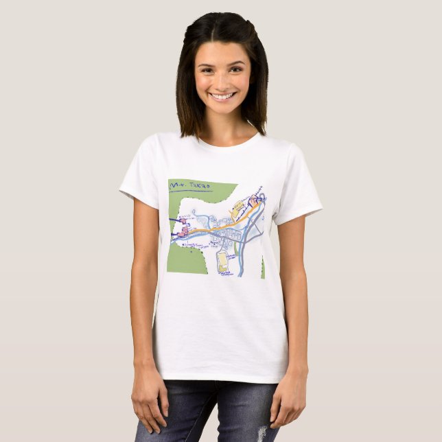 Camiseta Map illustrate Mt.takao 高尾山　japan (Anverso completo)
