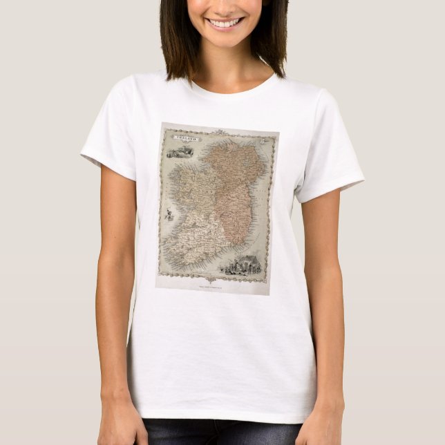 Camiseta Map of Ireland, published c.1850 (hand-coloured en (Anverso)