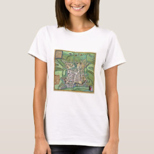 Camiseta Map of La Rochelle, from 'Civitates Orbis Terrarum