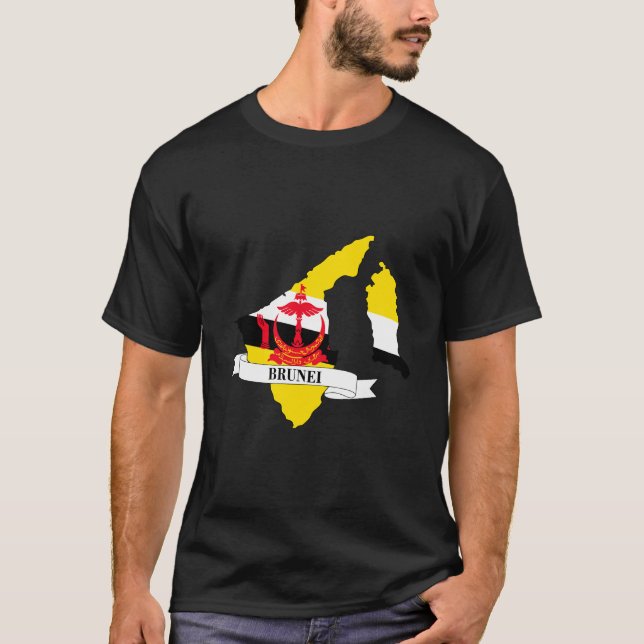 Camiseta Map of the flag of Brunei (Anverso)