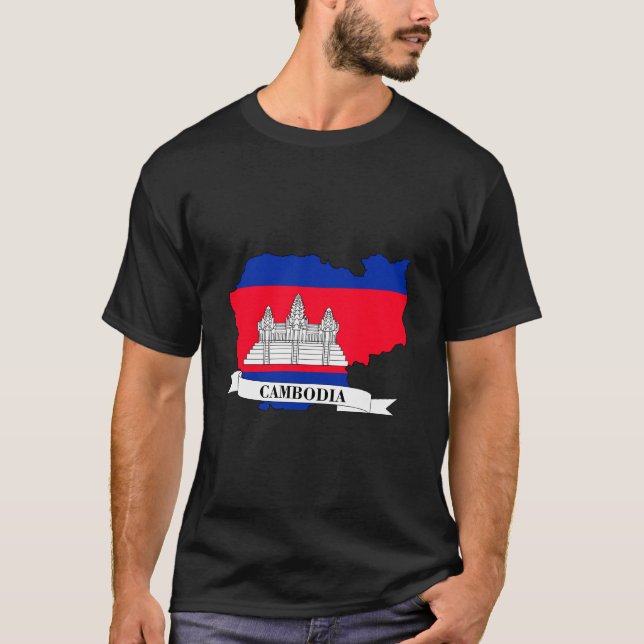 Camiseta Map of the flag of Cambodia (Anverso)