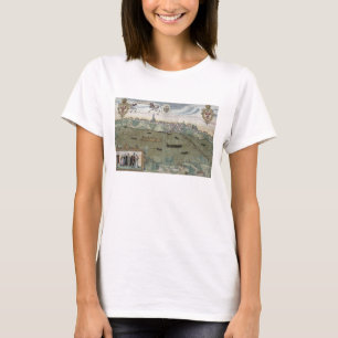 Camiseta Map of Warsaw, from 'Civitates Orbis Terrarum' by