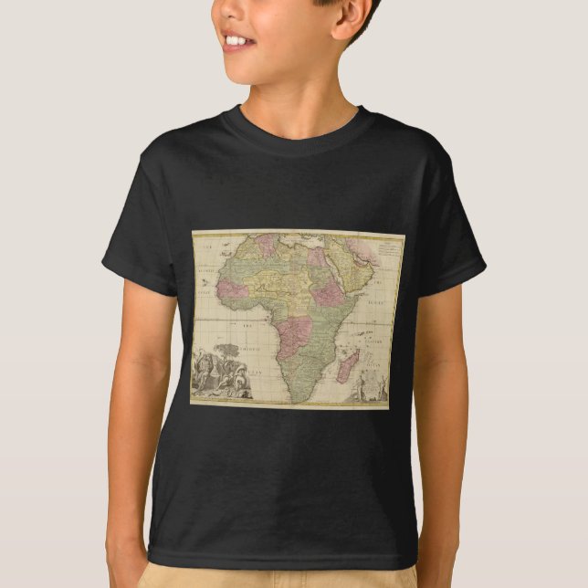 Camiseta Mapa 1725 de África del vintage (Anverso)