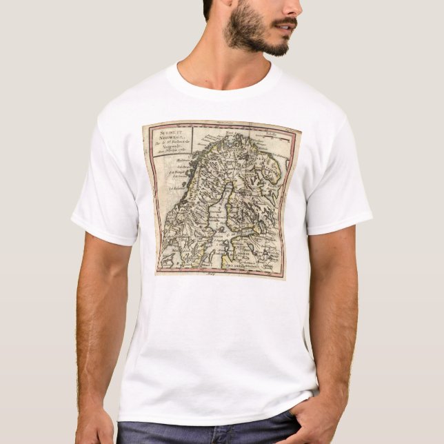 Camiseta Mapa 1750 de Escandinavia (Anverso)