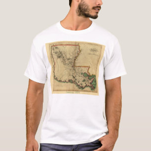 Camiseta Mapa 1814 de Luisiana del vintage