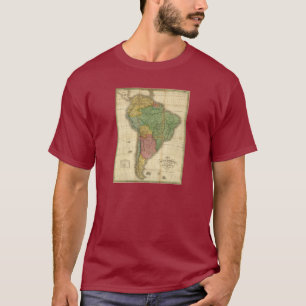 Camiseta Mapa 1826 de Suramérica del vintage de Anthony