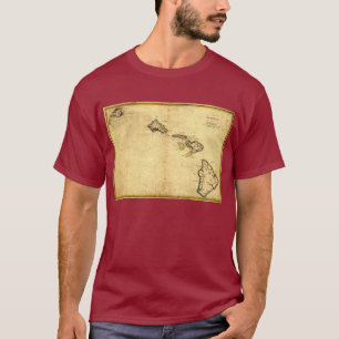 Camiseta Mapa 1837 - islas hawaianas de Hawaii del vintage