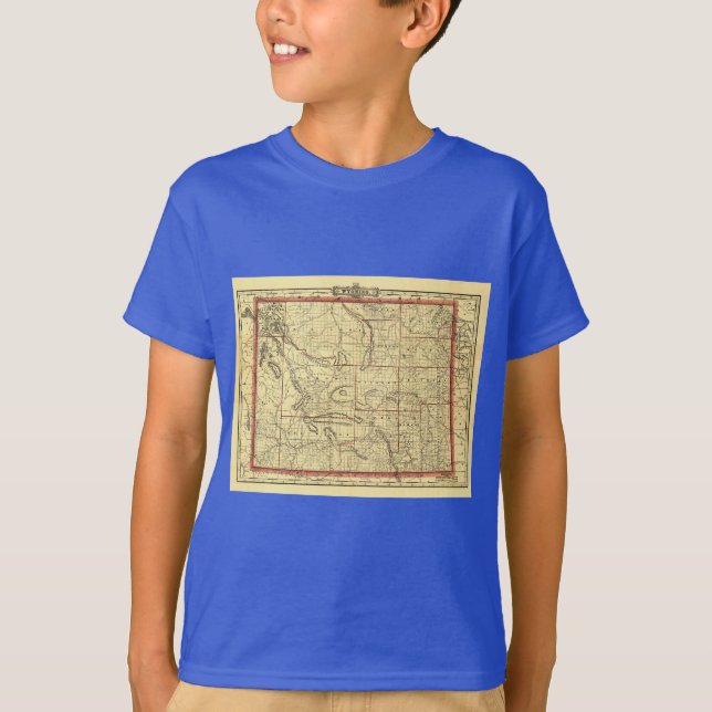 Camiseta Mapa 1895 de Wyoming (Anverso)