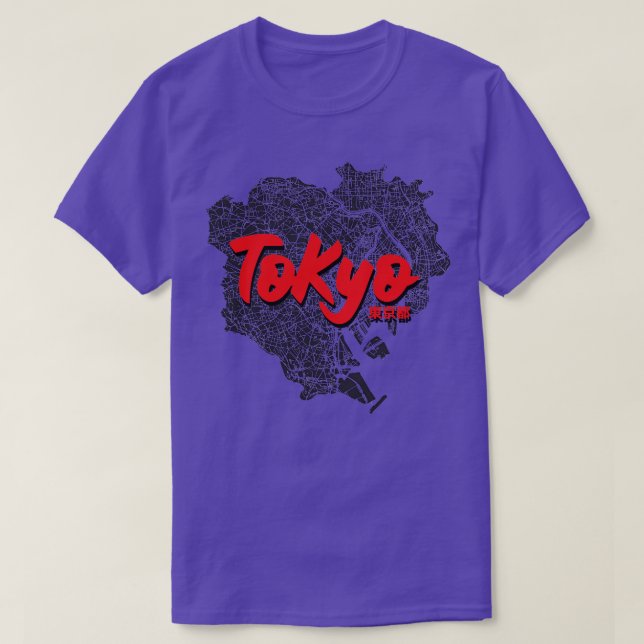Camiseta Mapa 1 de la ciudad de Tokio (Diseño del anverso)