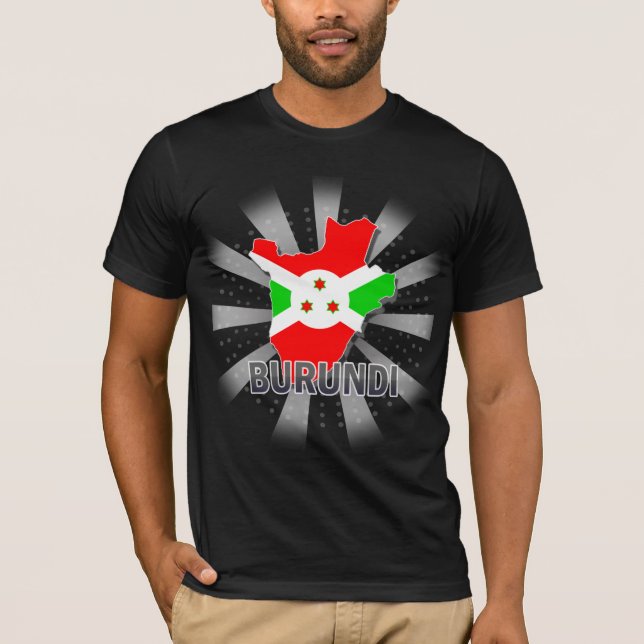 Camiseta Mapa 2,0 de la bandera de Burundi (Anverso)
