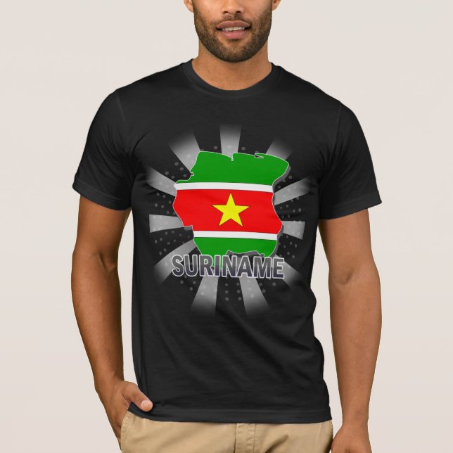 Camiseta Mapa 2,0 de la bandera de Suriname (Anverso)