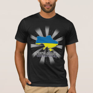 Camiseta Mapa 2,0 de la bandera de Ucrania