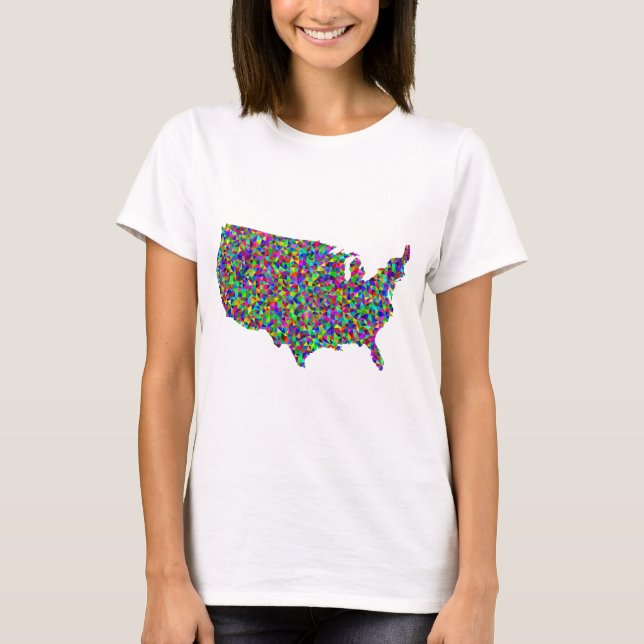Camiseta Mapa abstracto de América (Anverso)