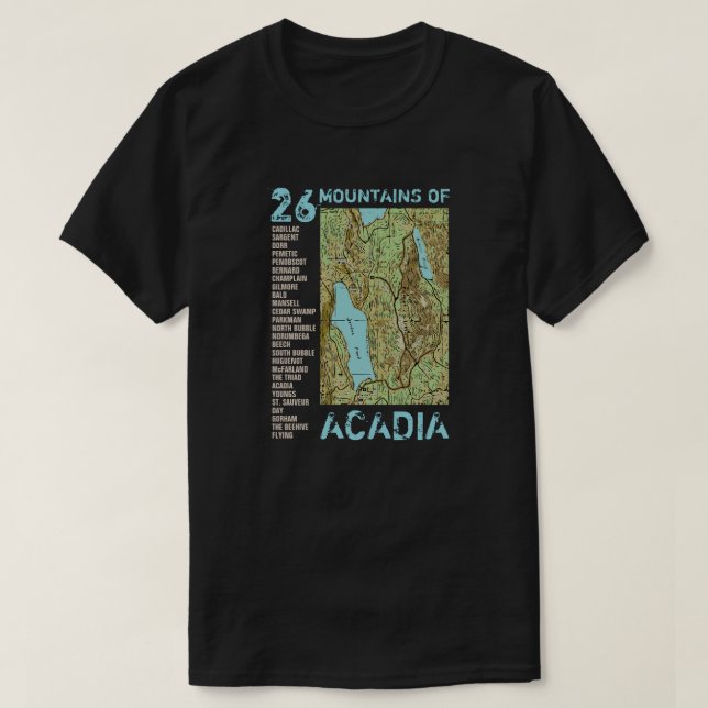 CAMISETA MAPA ACADIA (Diseño del anverso)