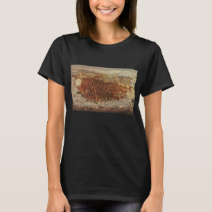 Camiseta Mapa aéreo antiguo, ciudad de San Francisco, Calif