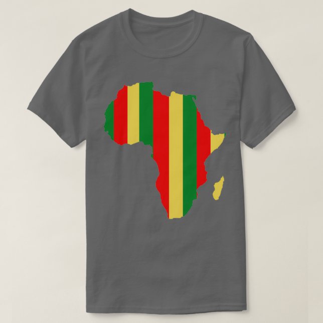 Camiseta Mapa africano amarillo rojo verde (Diseño del anverso)