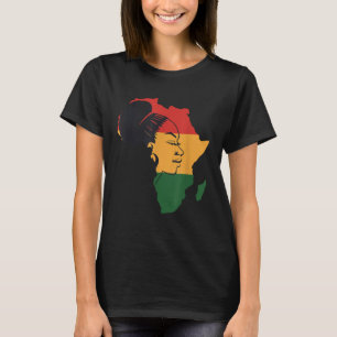 Camiseta Mapa africano con la reina africana en África
