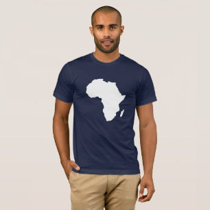 Camiseta Mapa africano de continentes en blanco