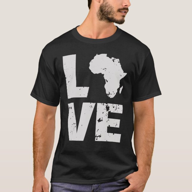 Camiseta Mapa africano de continentes que amo a África (Anverso)