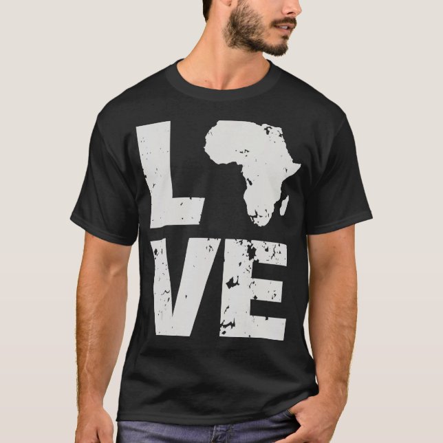 Camiseta Mapa africano de continentes que amo a África (Anverso)