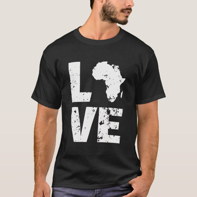 Camiseta Mapa africano de continentes que amo a África (Anverso)