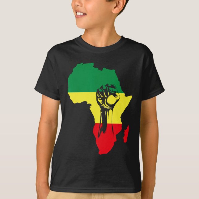 Camiseta Mapa africano primero historia negra de los nativo (Anverso)