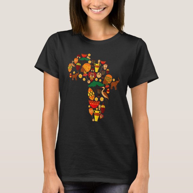 Camiseta Mapa africano primitivo tribal raíces africanas Bh (Anverso)