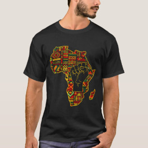 Camiseta Mapa africano puño de la celebración del mes de la