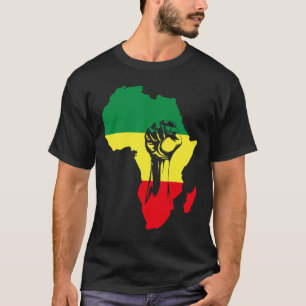 Camiseta Mapa Africano Puño Historia Negra Nativos American