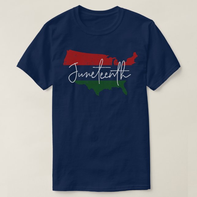 Camiseta Mapa americano con pan africano para el 10 de juni (Diseño del anverso)