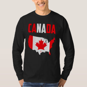 Camiseta Mapa americano de Canadá Bandera Maple Leaf Graph