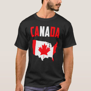Camiseta Mapa americano de Canadá Bandera Maple Leaf Graph