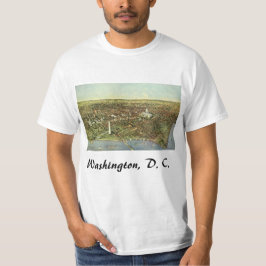 Camiseta Mapa Antiguo con una Vista Panorámica de Washingto