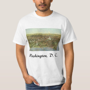 Camiseta Mapa Antiguo con una Vista Panorámica de Washingto
