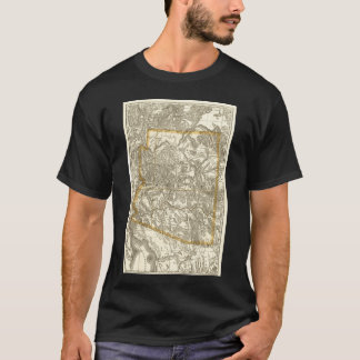 Camiseta Mapa Antiguo de Arizona 1876 Sobredimensionado