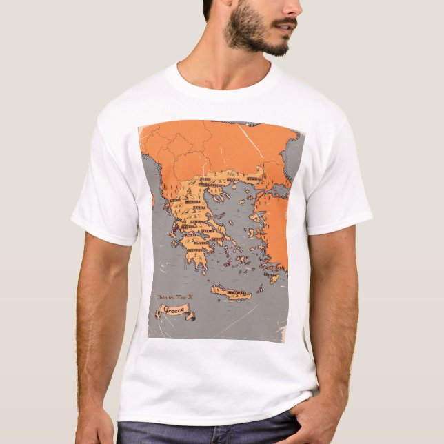 Camiseta Mapa antiguo de condados de Grecia (Anverso)