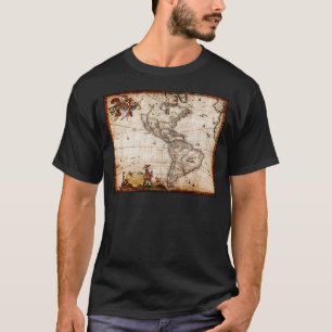 Camiseta Mapa antiguo de Continente América
