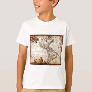 Camiseta Mapa antiguo de Continente América
