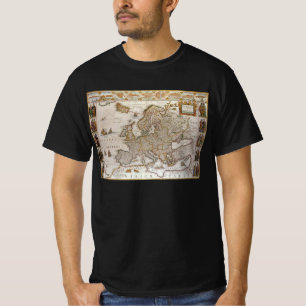 Camiseta Mapa Antiguo de Europa por Willem Jansz Blaeu, c16