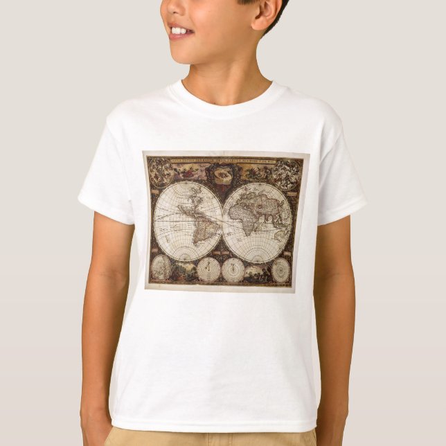 Camiseta Mapa antiguo de Fuzzy Express® #4 (Anverso)