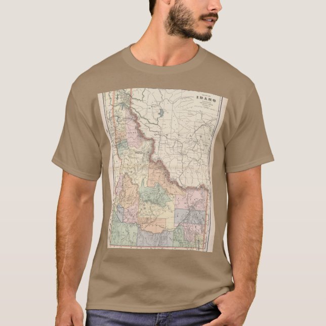 Camiseta Mapa Antiguo de Idaho 1901 (Anverso)