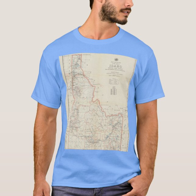 Camiseta Mapa Antiguo de Idaho 1938 (Anverso)
